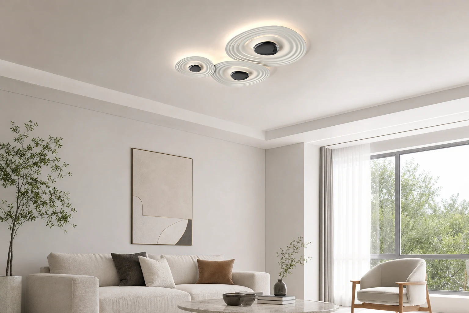 Lampa sufitowa Ring Ripple M447, widok na stylowy pokój