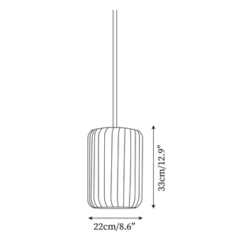 Wymiary lampy wiszącej Model A śr. 22 cm x wys. 33 cm