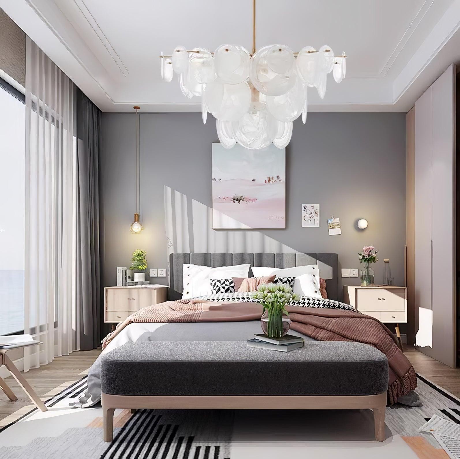 Brass Discs Cascading Chandelier M573