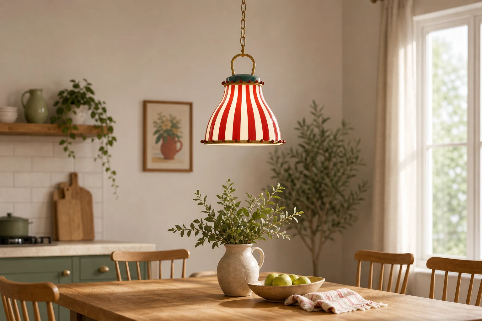 Lampa wisząca Festilo w scenie stylu życia bezpiecznego dla źródeł