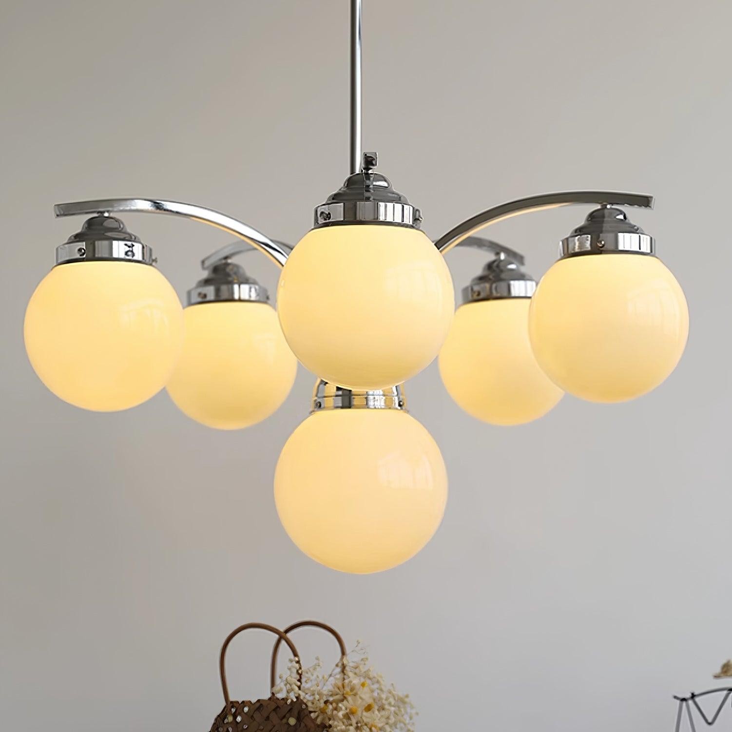 French Elegant Glass Orb Chandelier M531