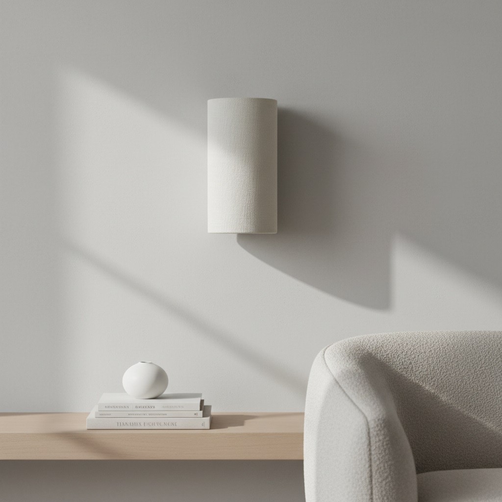 Linbron Linen Wall Sconce Natural Fabric Shade Modern Wall Light for Bedroom T478