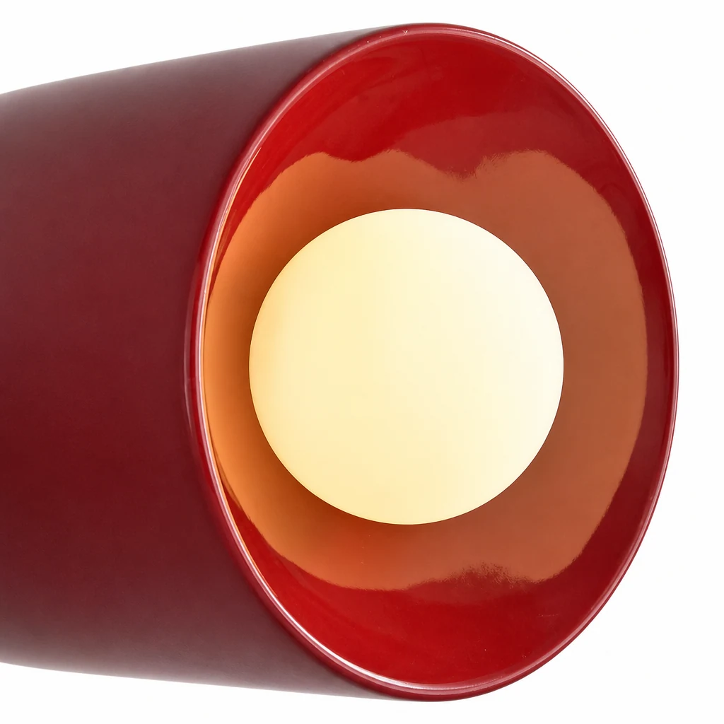 Nærbilde av Ceranova keramisk vegglampe med glasert tekstur