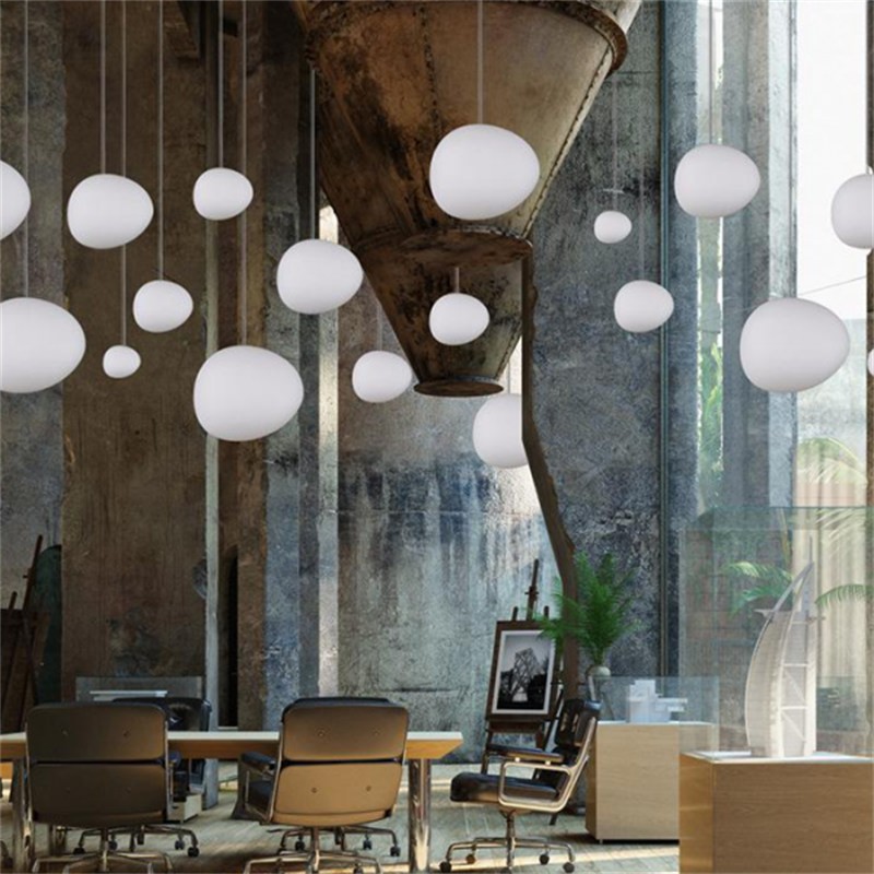 Stone Shape Opal Glass Pendant Light S05
