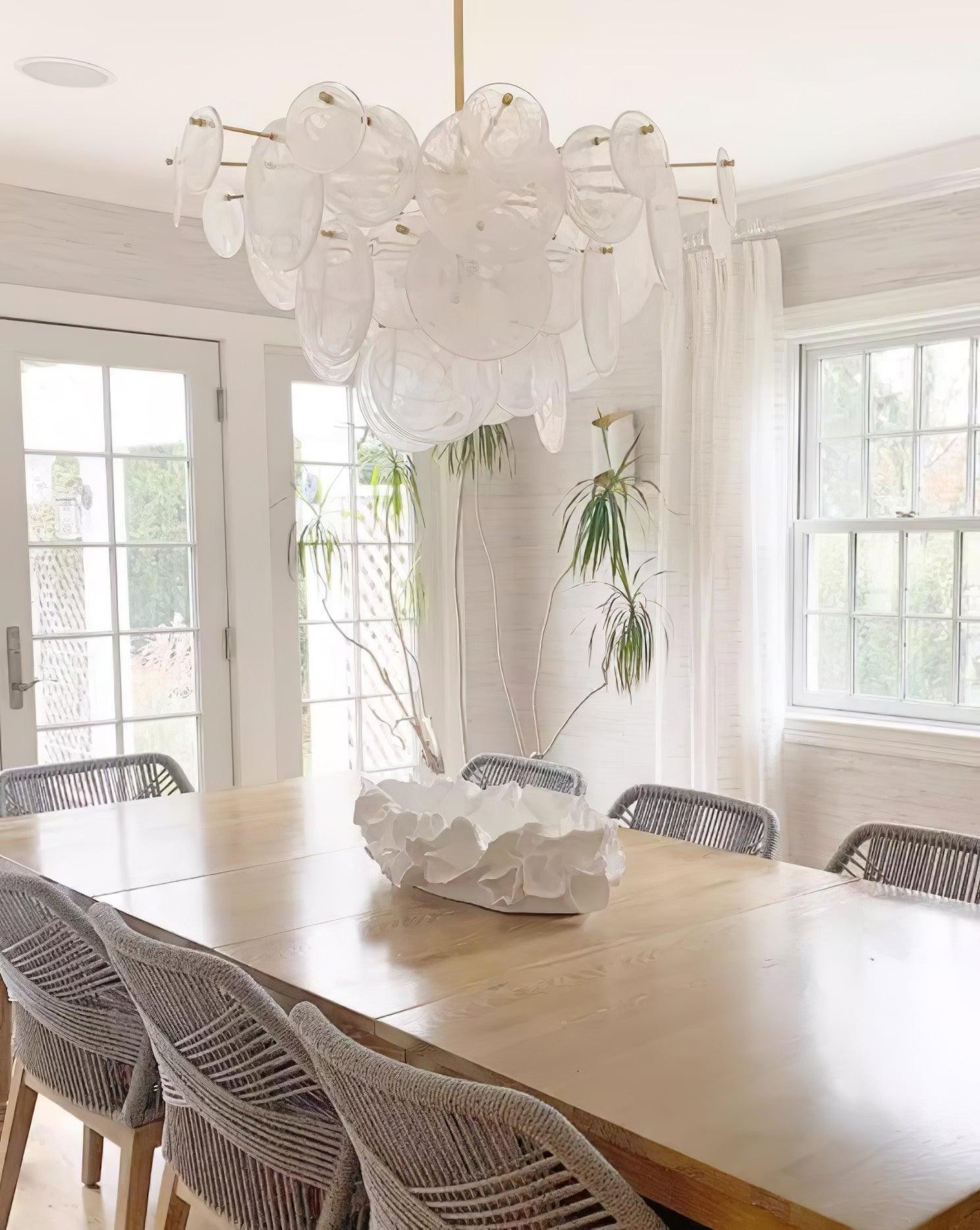 Brass Discs Cascading Chandelier M573