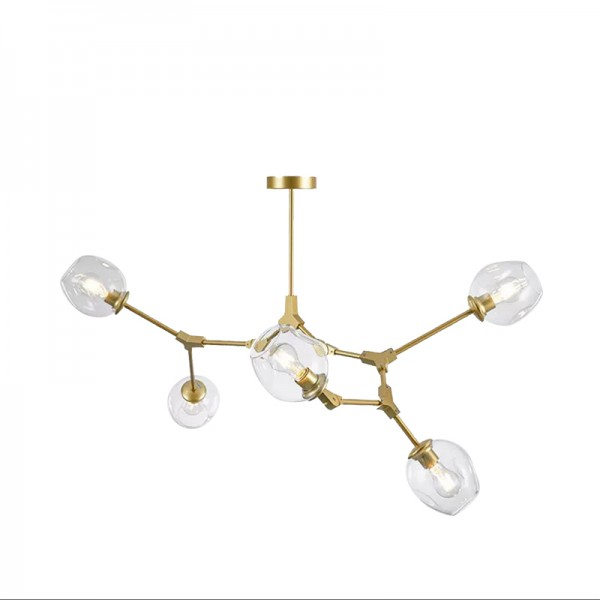 Asymmetrical Articulated Globe Branching Bubble Chandelier