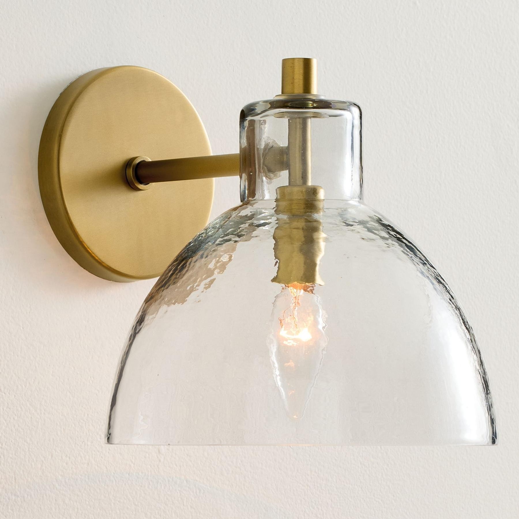 Glavira Recycled Glass Double Sconce - Indoor Brass Wall Lighting T049