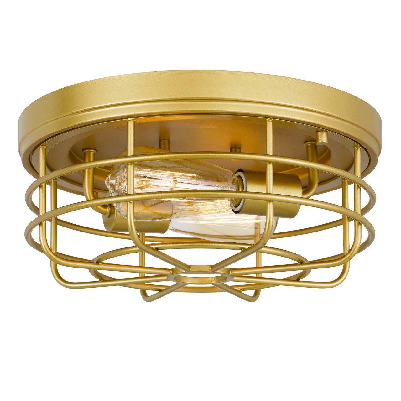Industrial Flush Mount Metal Cage Round Ceiling Light S115