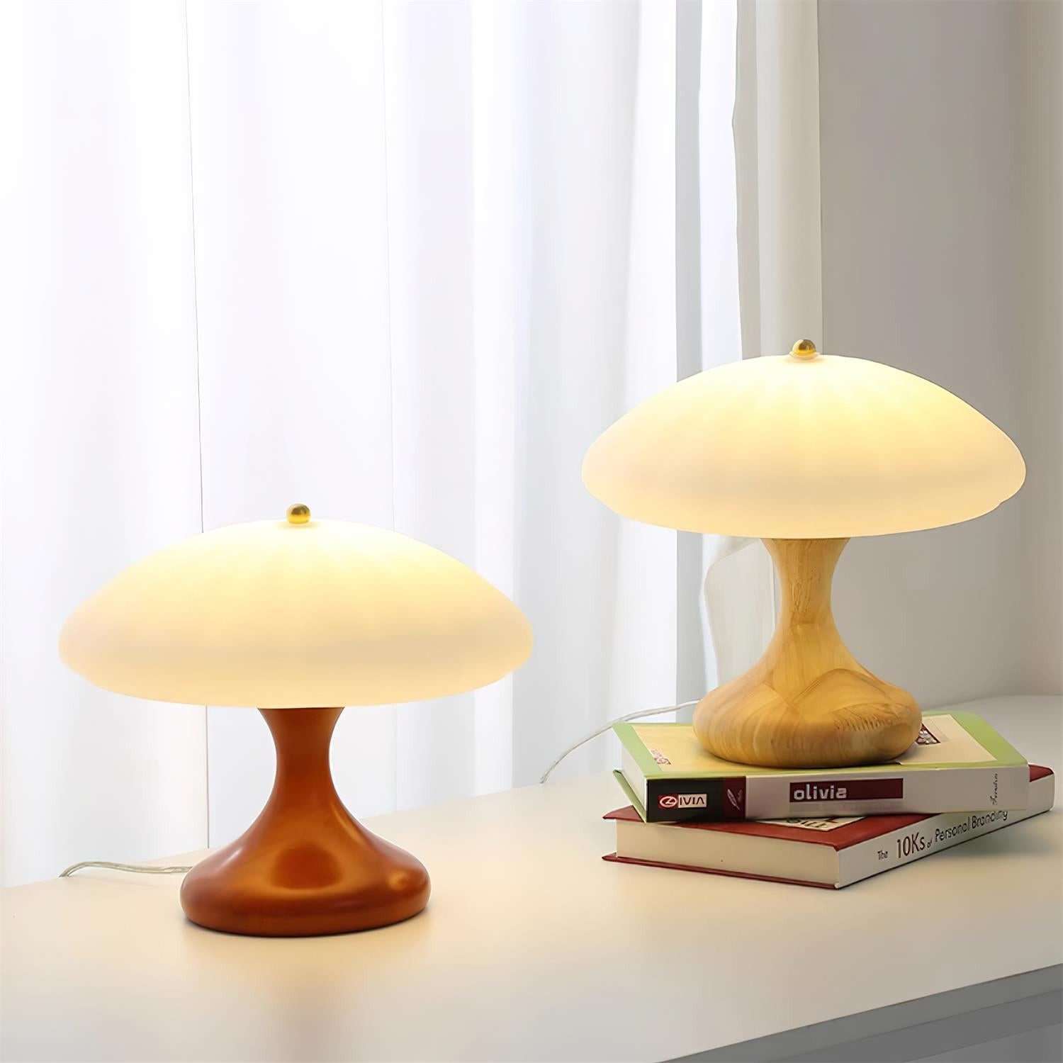 Mushroom Shape Curved Table Lamp M191