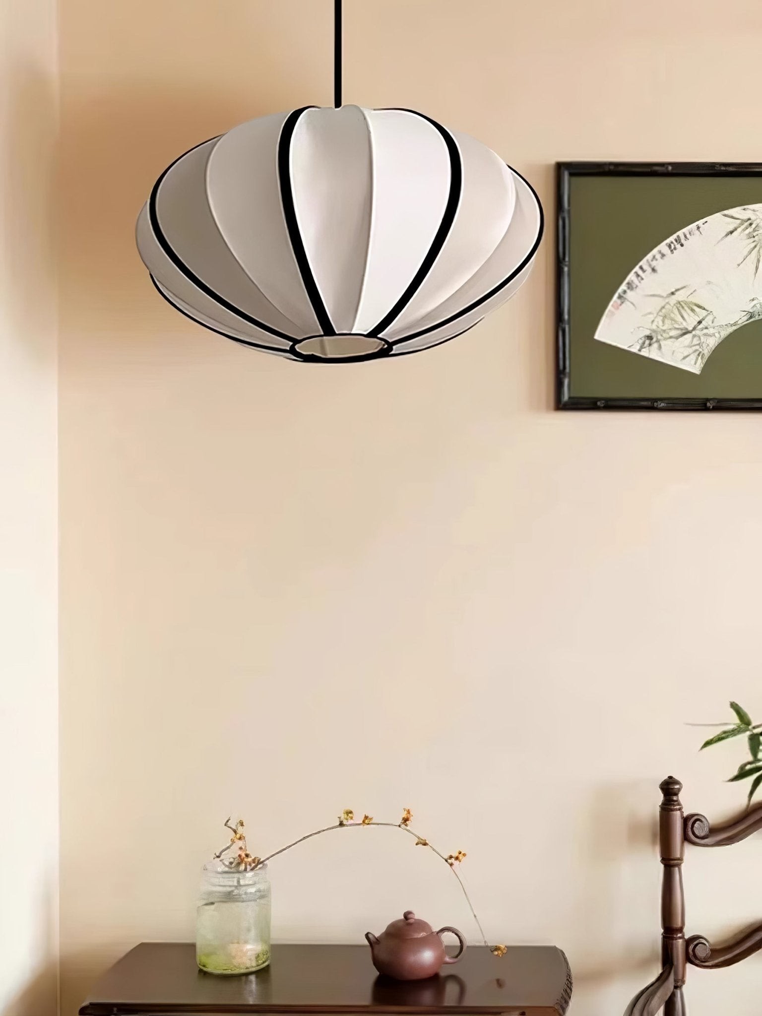 Vintage Silk Lantern Pendant Lamp M575