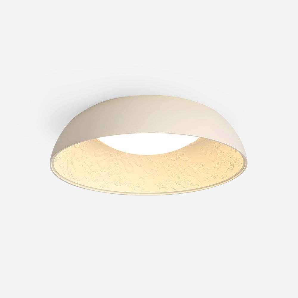 French Romantic Carved Round LED Ceiling Lamp M365
