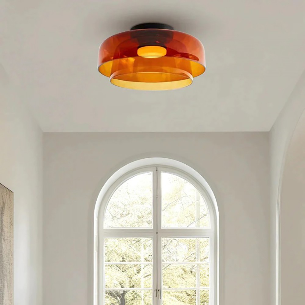 Nordic Morandi Glass Bowl Shaped Ceiling Lamp S144