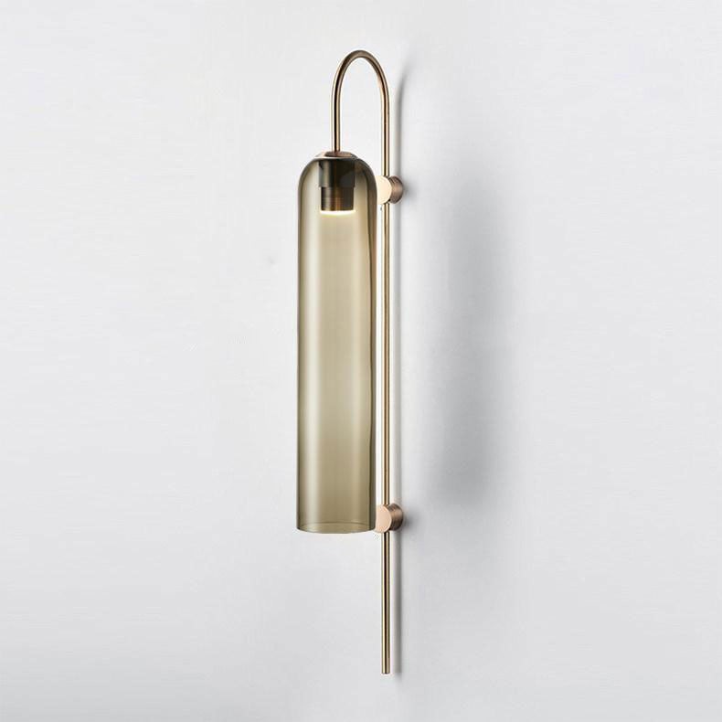 Glass Float Glide Cylindrical Wall Lamp for Bedroom