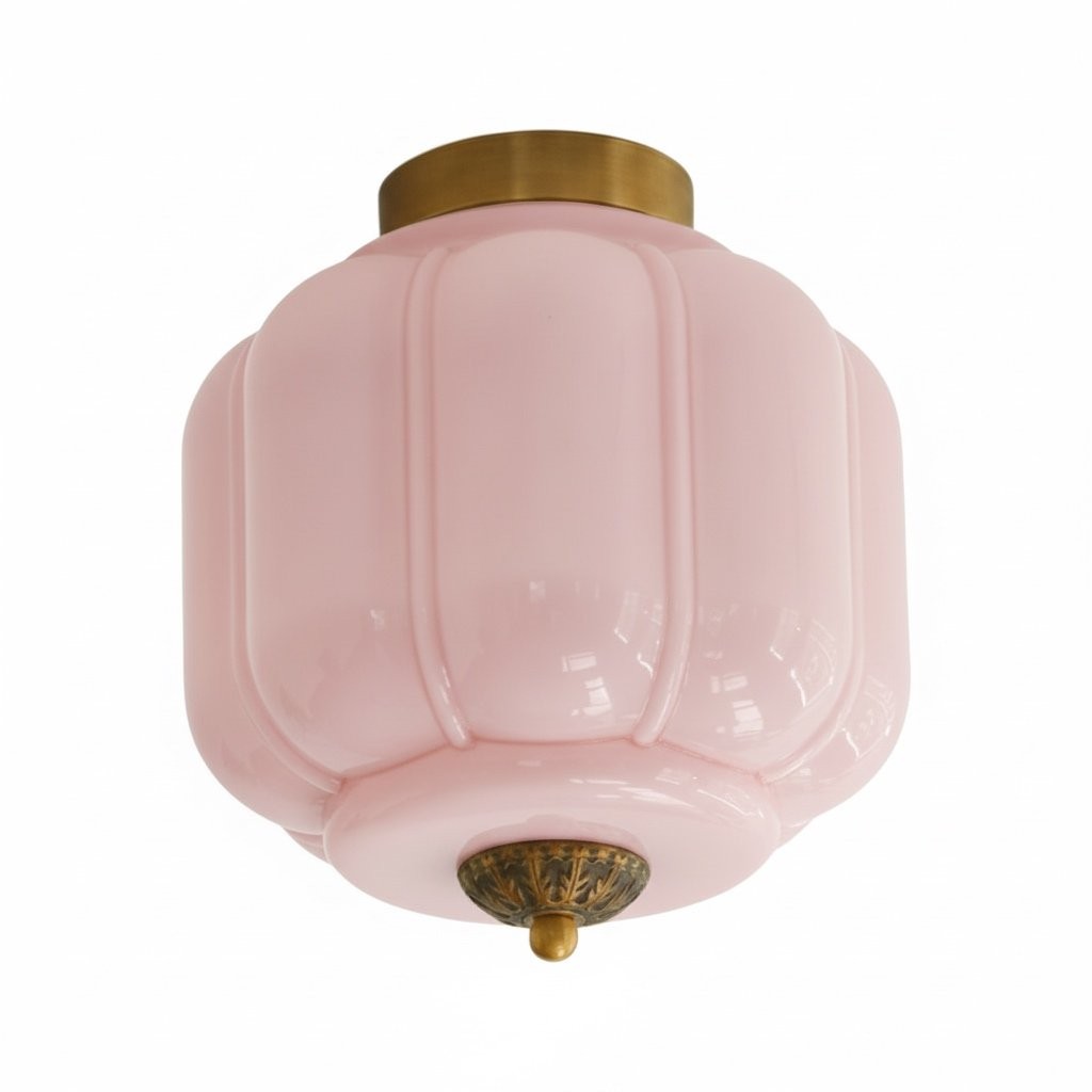 Vintage Eloise Milk Glass Flush Mount Ceiling Light - Vintage Charm Soft Glow T287