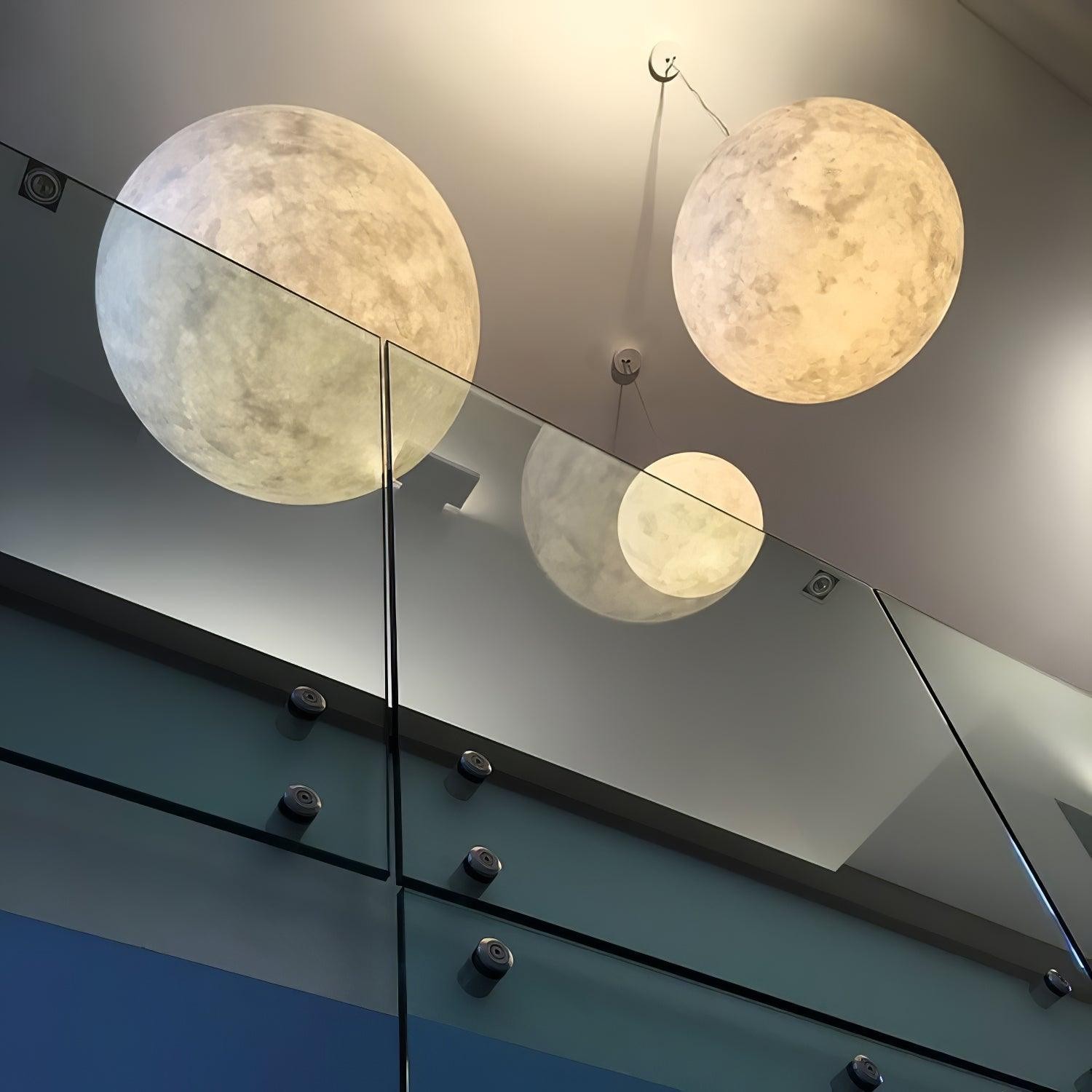 Modern Moon Globe Pendant Light – Minimalist Decorative Lamp for Living Room S369
