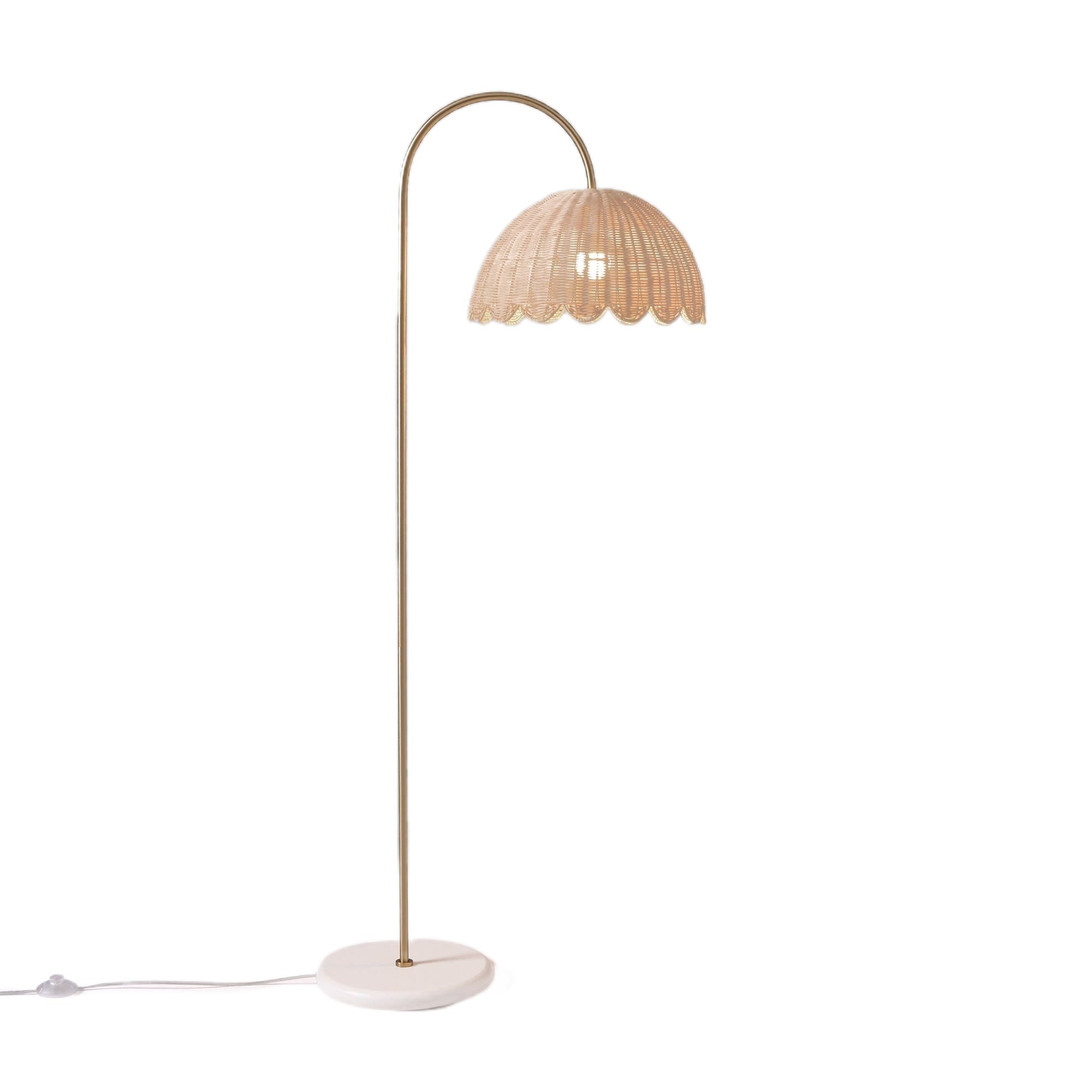Olvara Natural Rattan Bubble Floor Lamp - Kids Room Lighting with Boho Charm T189