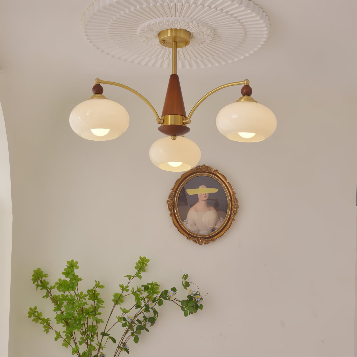 Vintage Multihead Persimmon Chandelier M431