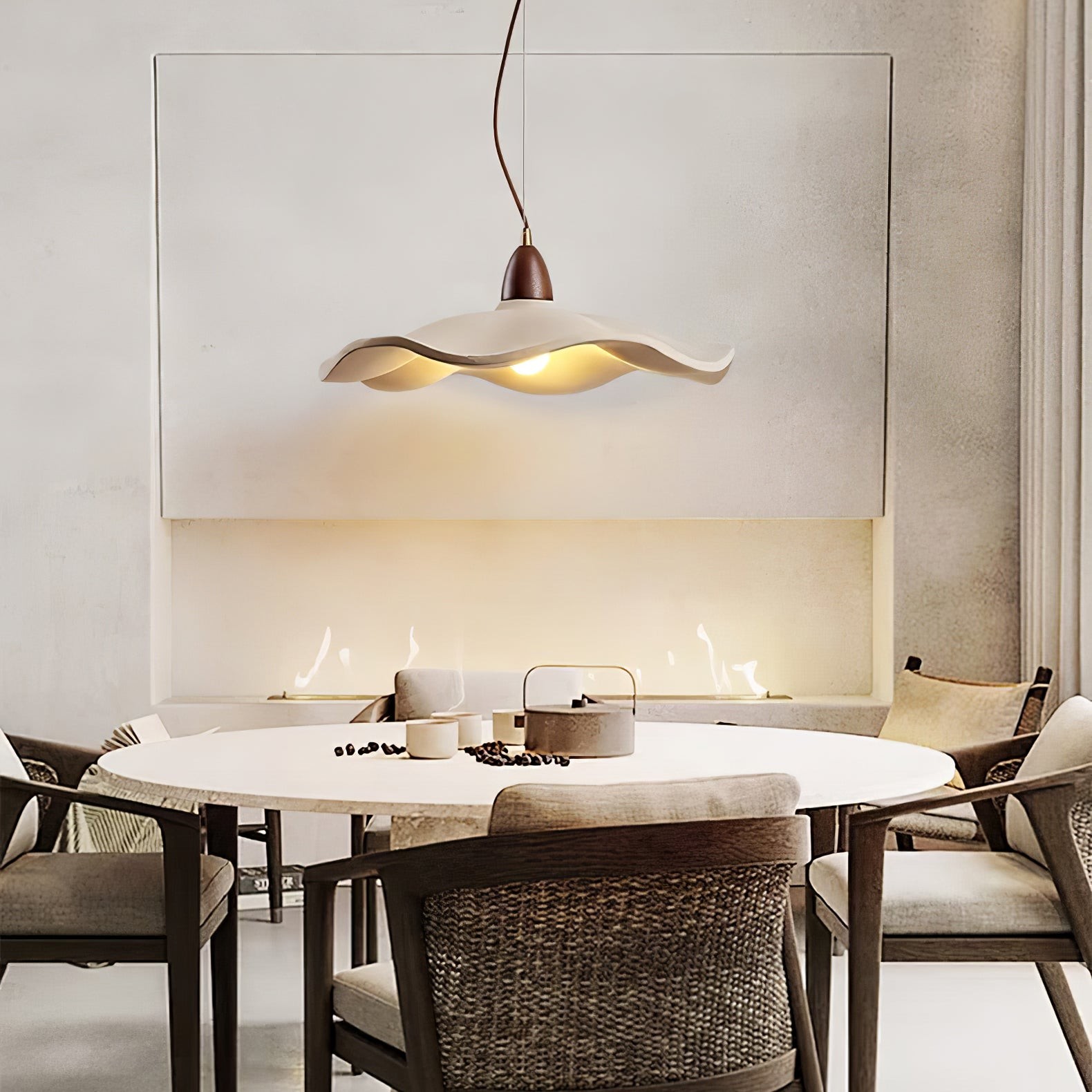 Japanese Wabi-Sabi Style Cement Wave Pendant Lamp M80