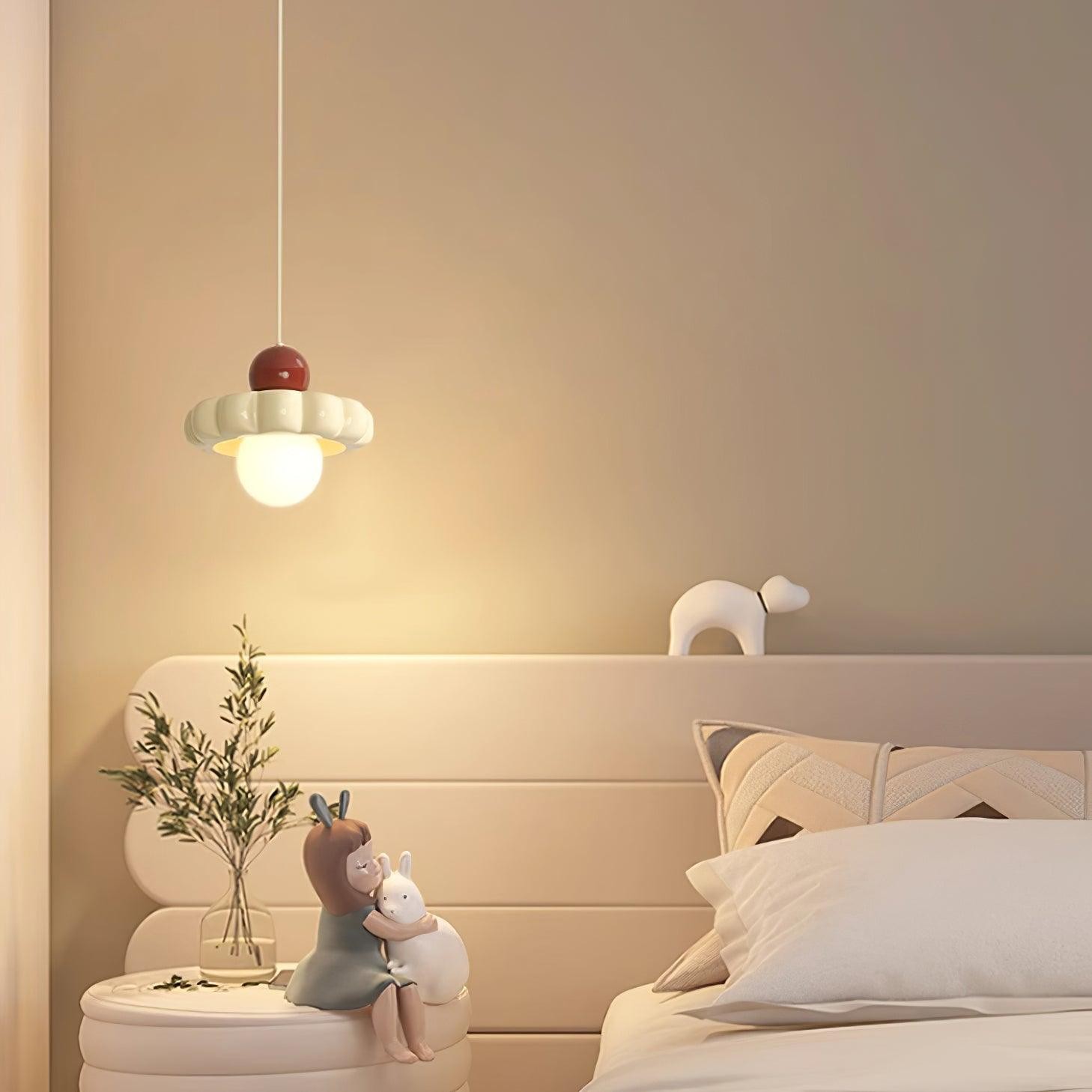 Cream Style Long Line Pumpkin Texture Pendant Lamp M275