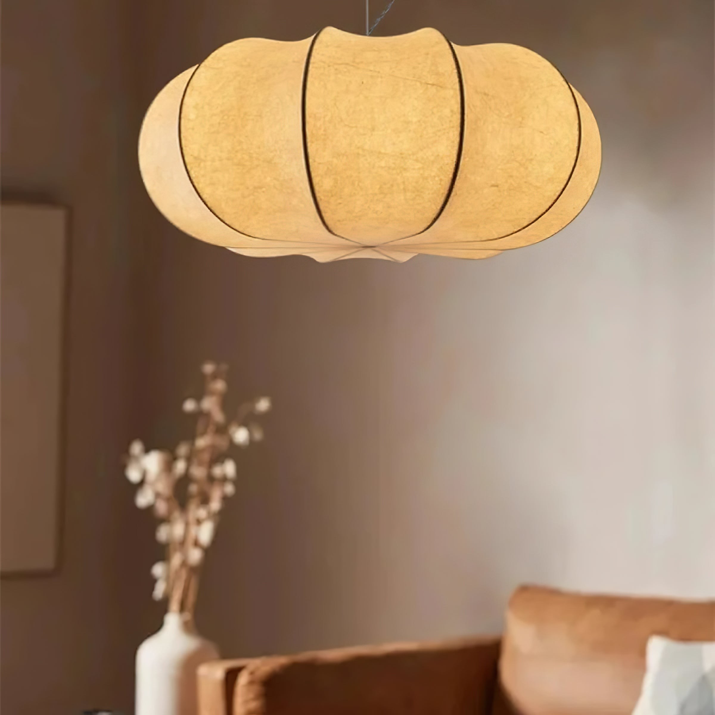 Modern Creative Flat Round Silk Pendant Lamp M125