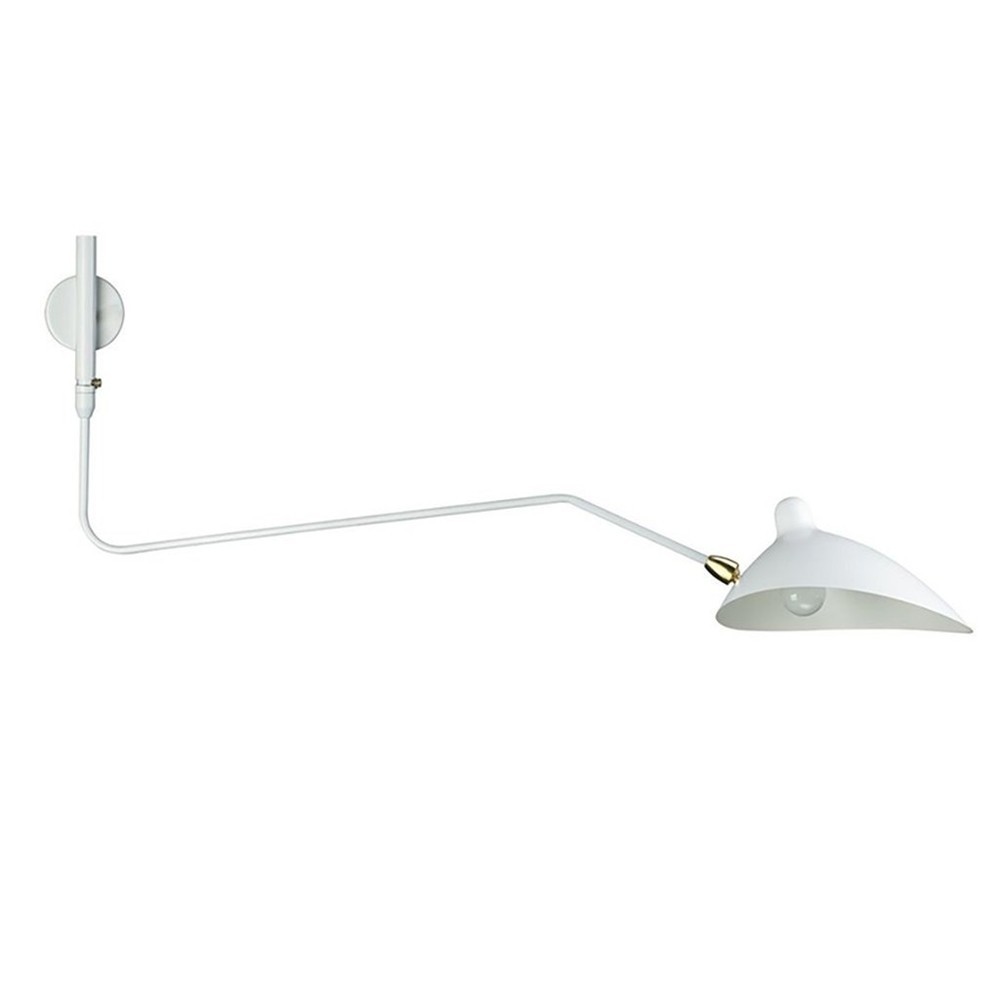 Hvit andenebb-vegglampe på hvit bakgrunn
