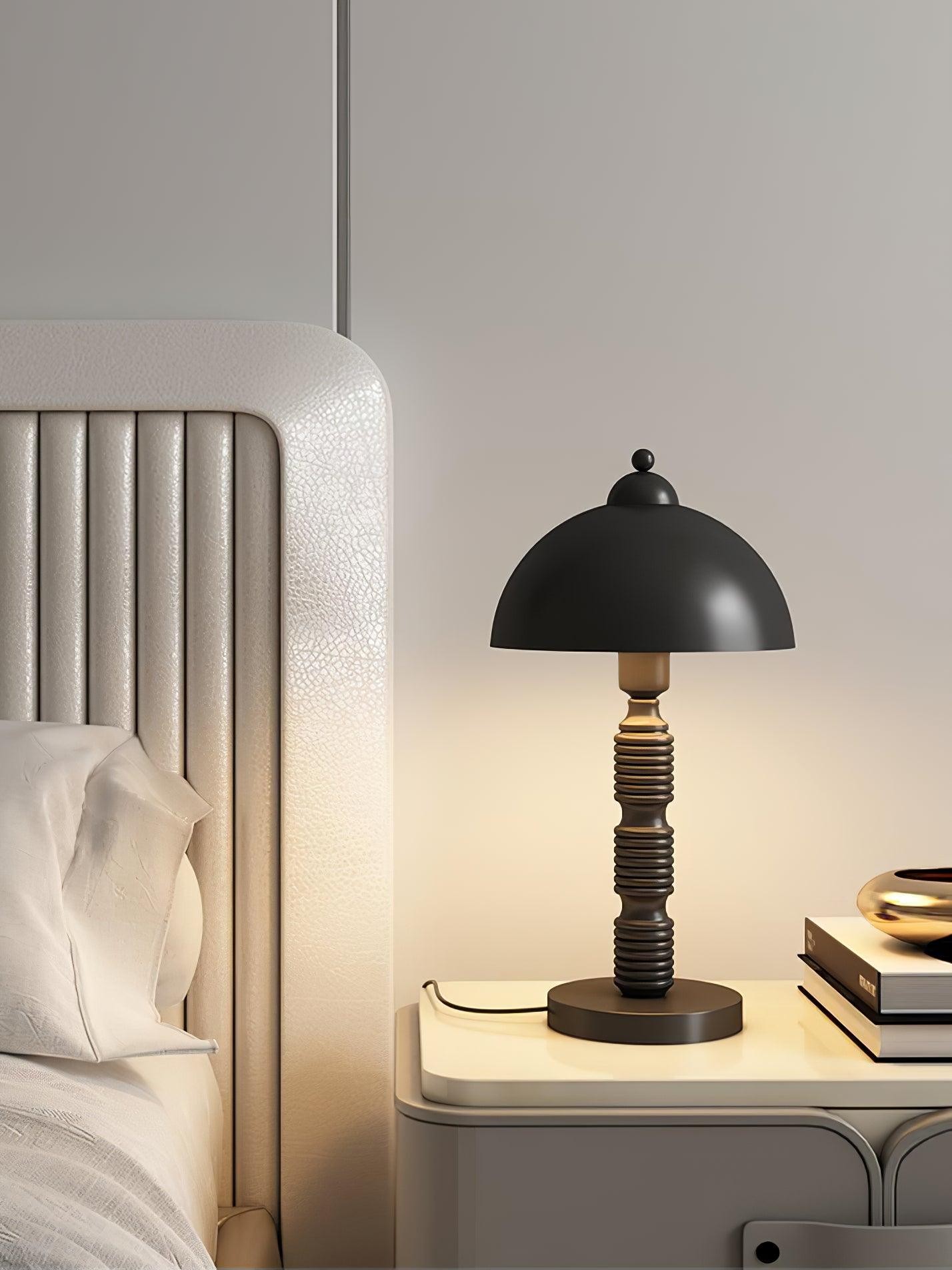 Nordic Iron Round Shade Pleated Base Table Lamp M360
