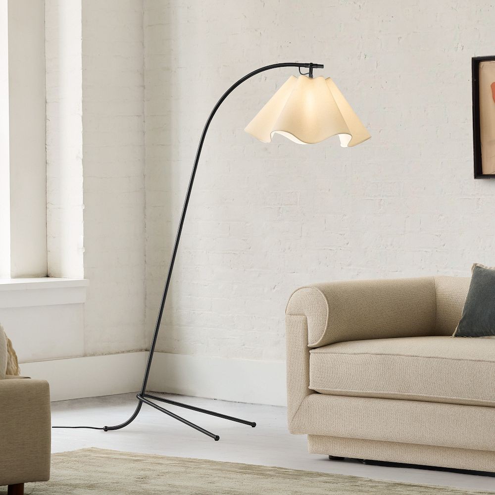 Oslan Scalloped Shade Floor Lamp - Modern Lighting with Arched Base T012