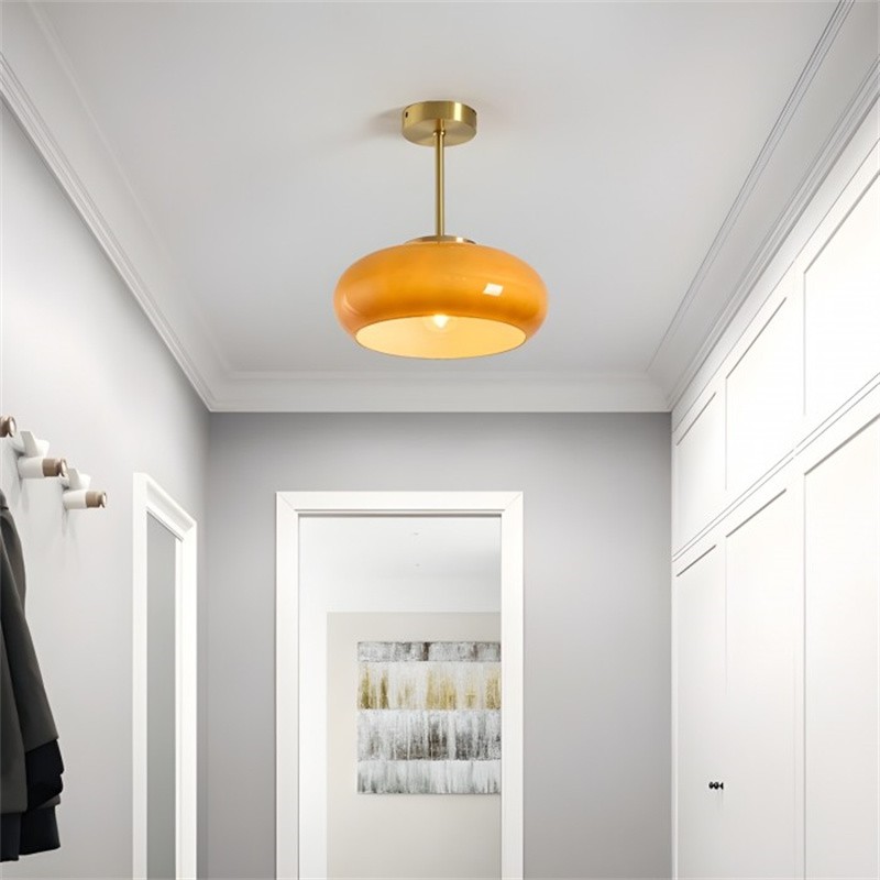 Art Deco Bauhaus Glass Disc Ceiling Light S152