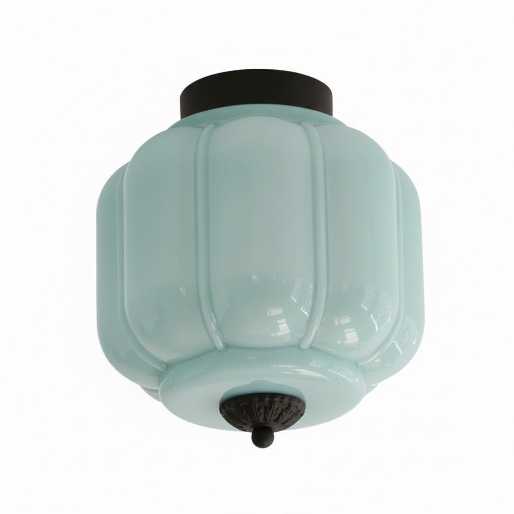 Vintage Eloise Milk Glass Flush Mount Ceiling Light - Vintage Charm Soft Glow T287