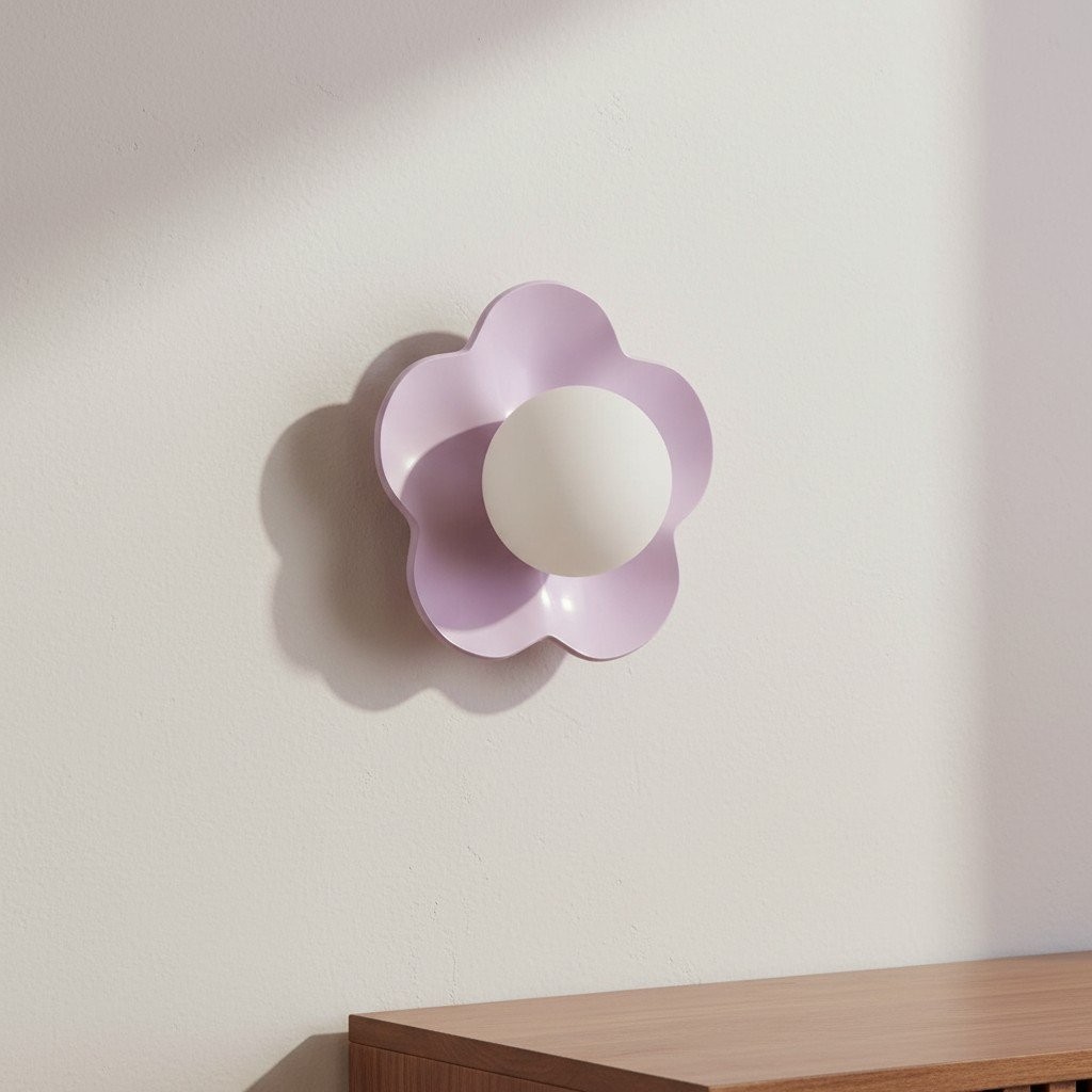 Florixa Blooming Flower Wall Sconce - Plug-in and Hardwired Lamp for Bedroom Decor T505
