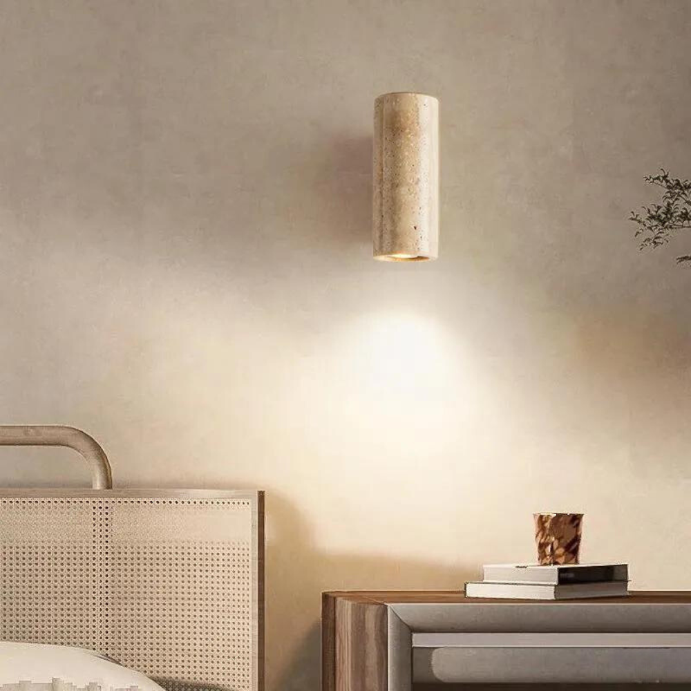 Wabi-Sabi Aura Travertine Wall Light D798