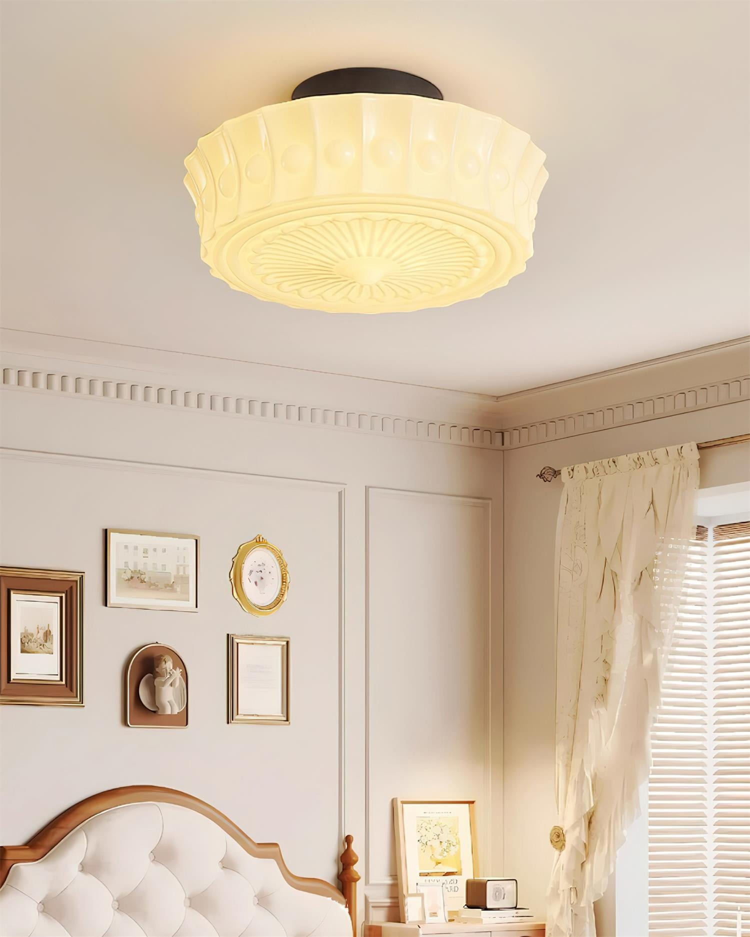 Rigidus French Vintage Glass Cream Style Ceiling Light M151