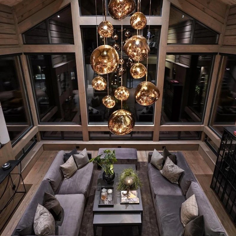 Dynamic Surface Pendant Light For Living Room S09