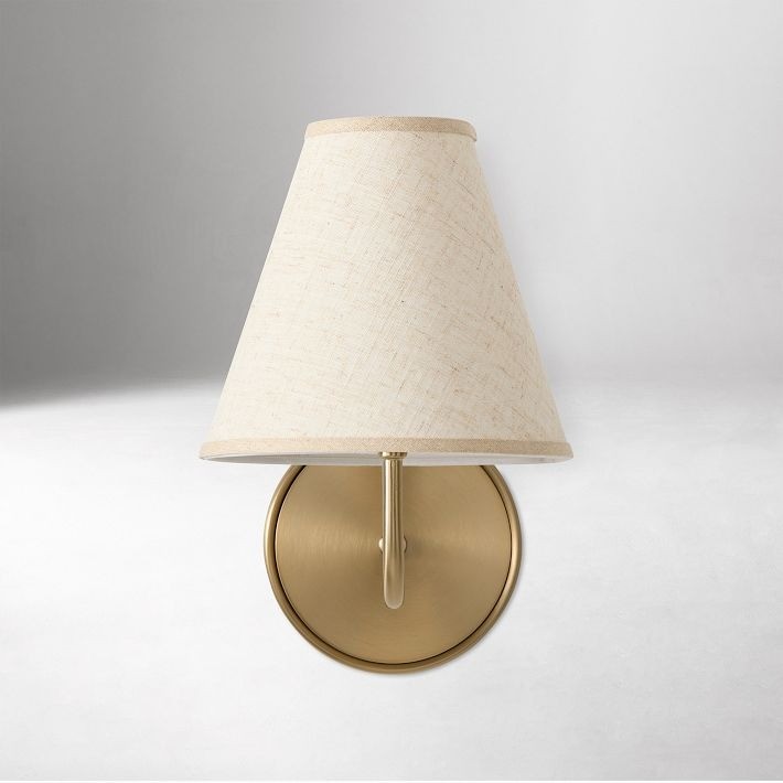 Fibura Sleek Linen Shade Metal Wall Lamp T248