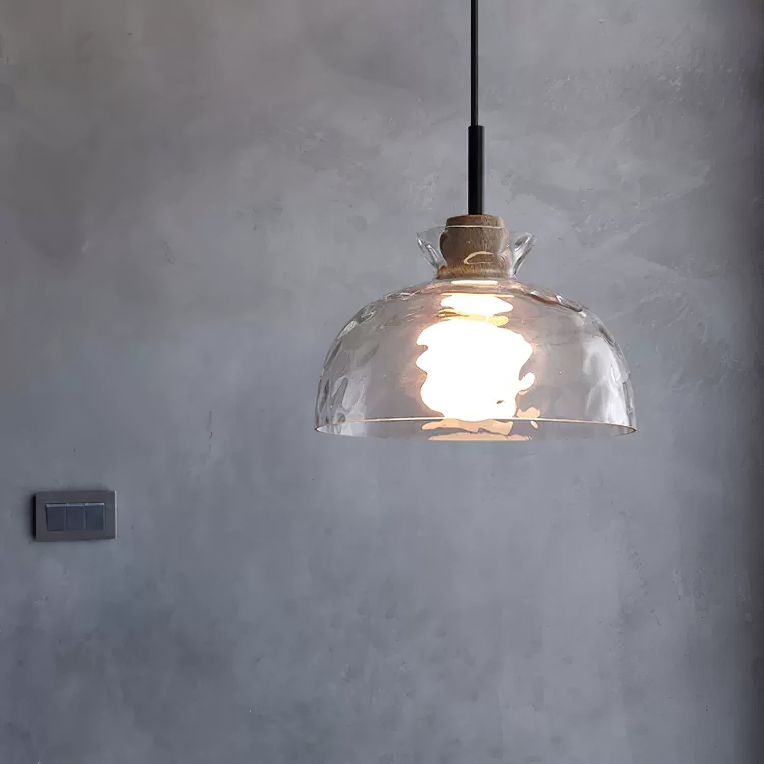 Modern Water Ripple Transparent Glass Pendant Lamp M116