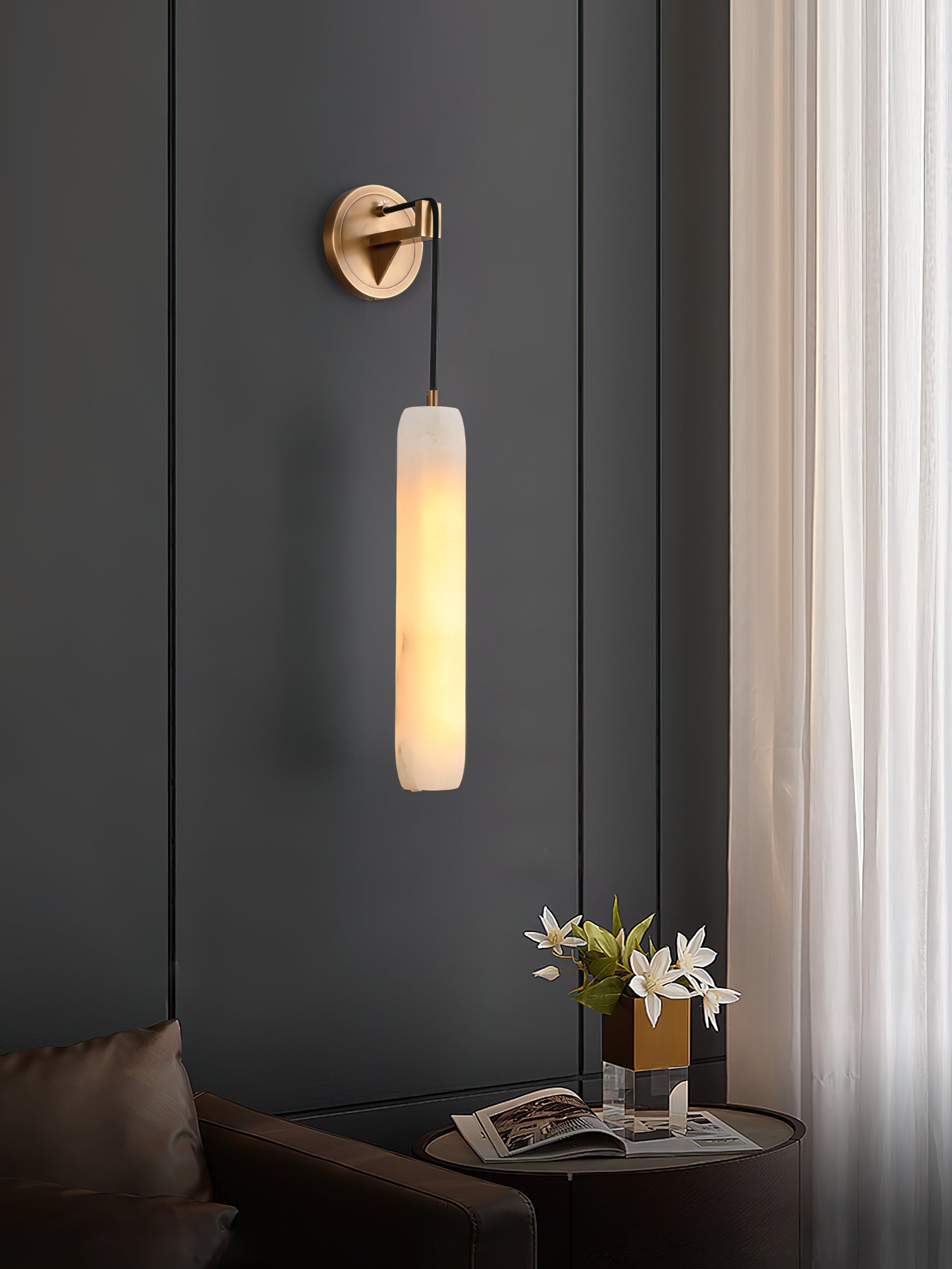Alabaster Flute Wall Lamp D437