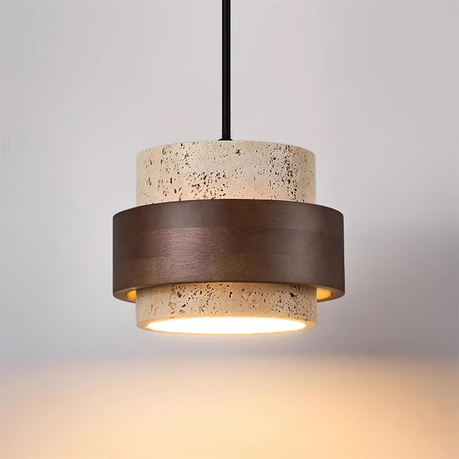 Cole Travertine Plug In Pendant Lamp D56