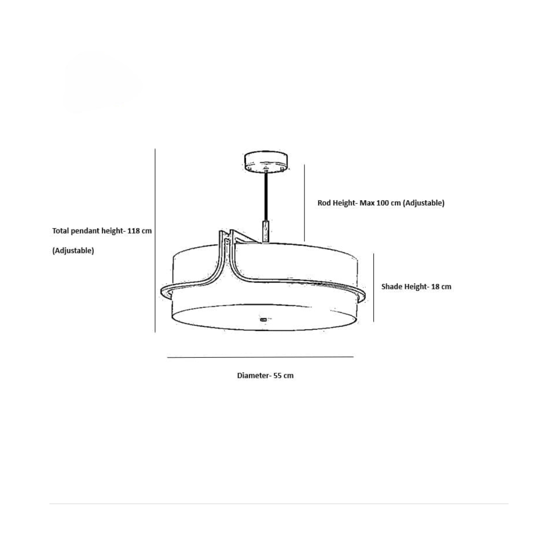 Diagrama de dimensiones para la lámpara colgante Modern Radiation D903