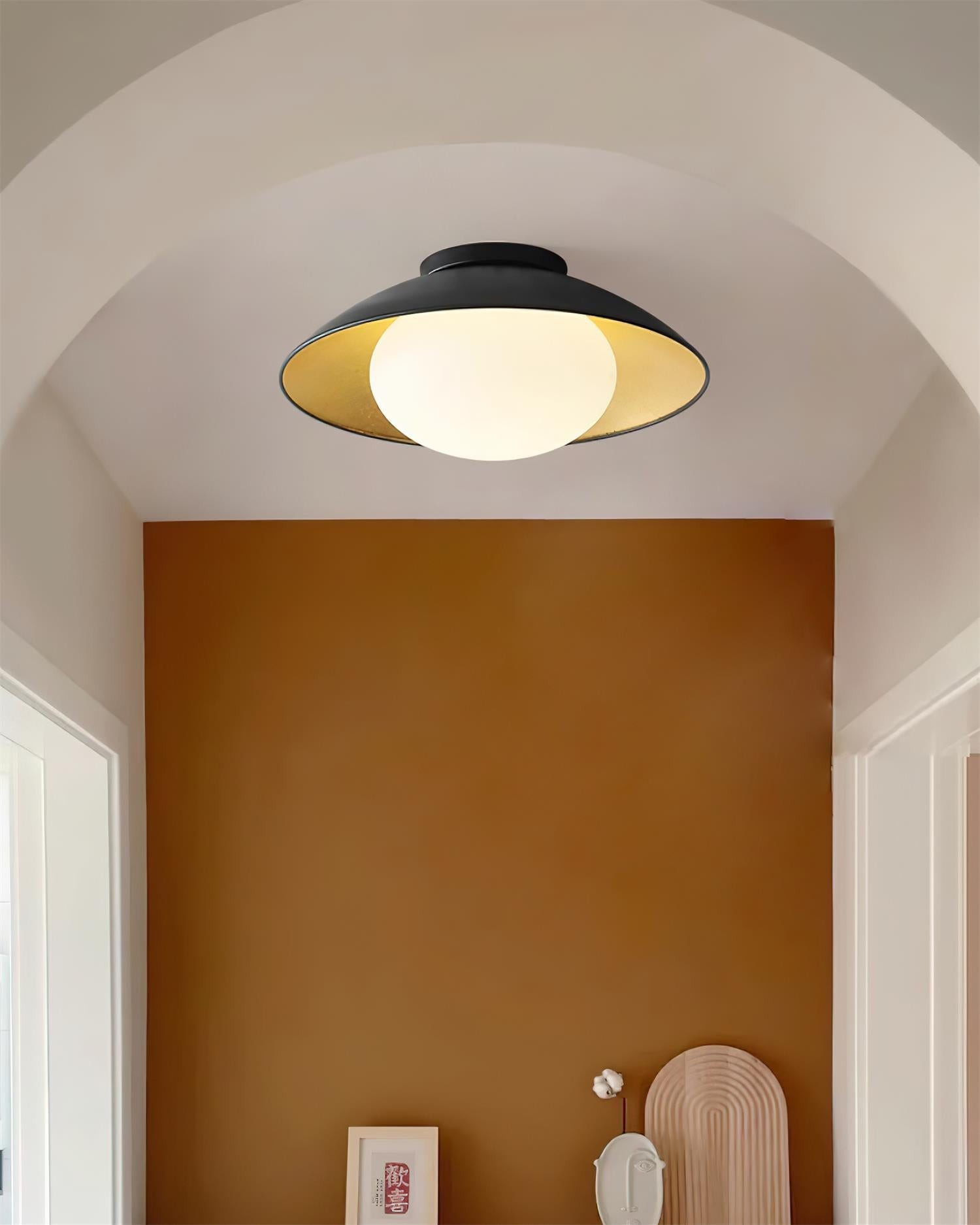 French Retro Flying Saucer Bowl Ceiling Light M236