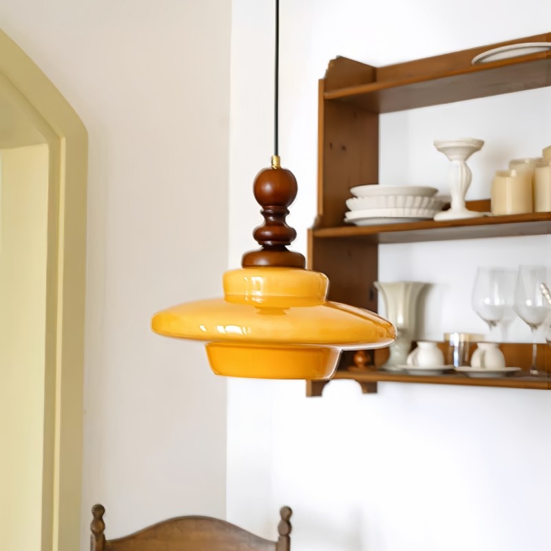 Medieval Cream Glass Pendant Lamp M274