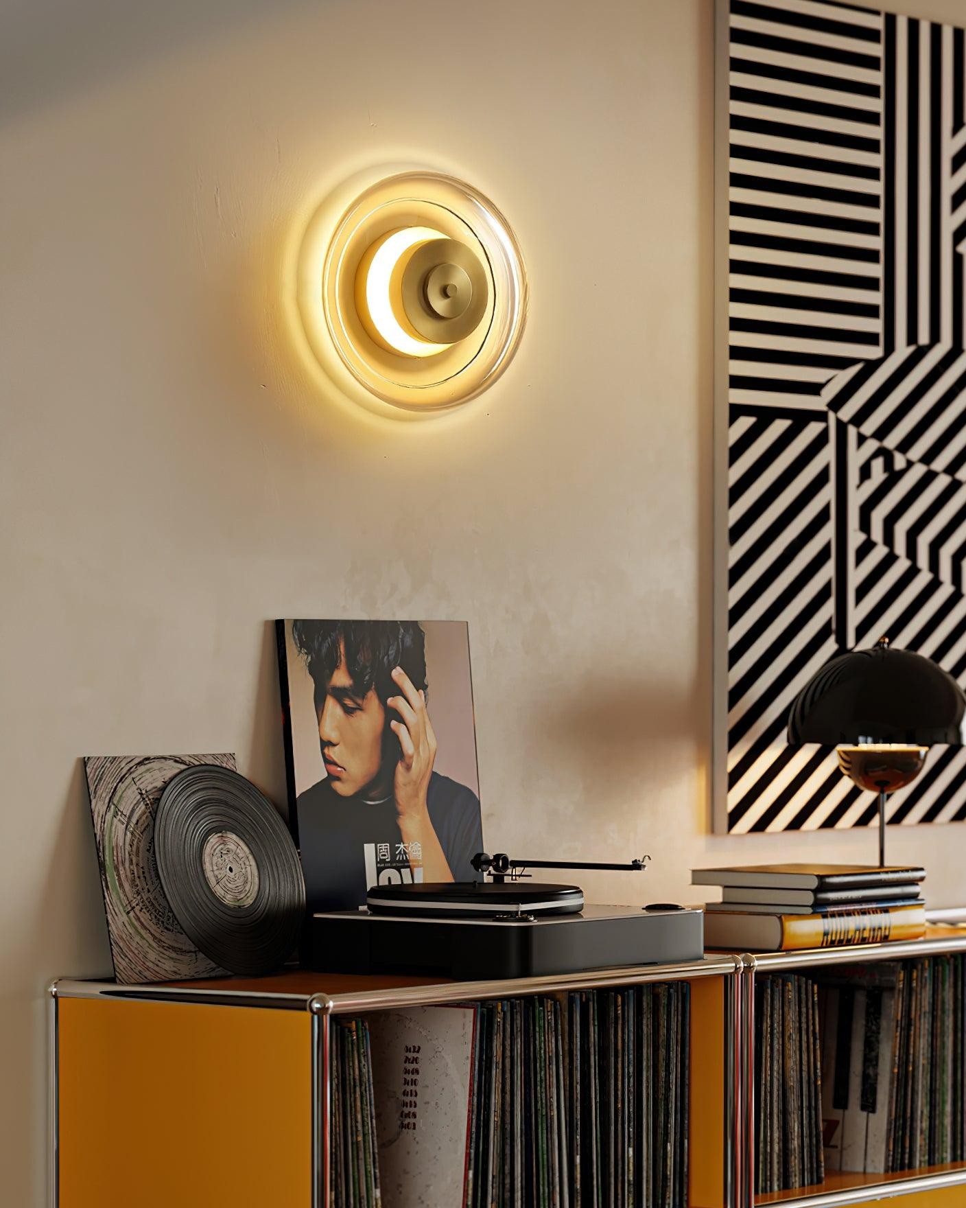 Postmodern Brass Glass Wall Lamp M214