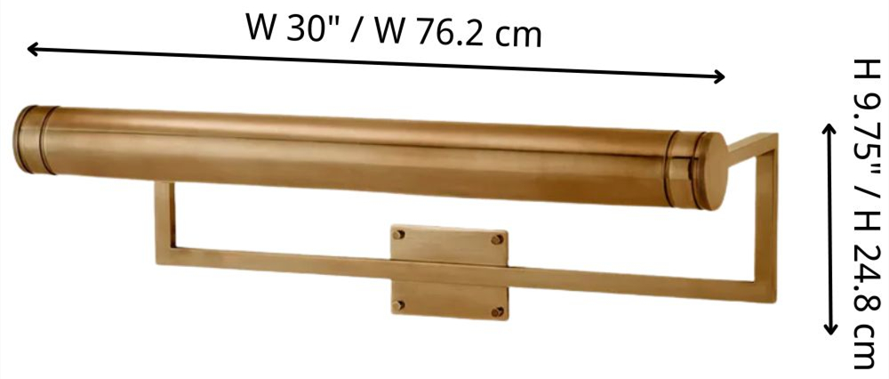 Schemat wymiarowy lampy obrazowej Aurix 30 cali
