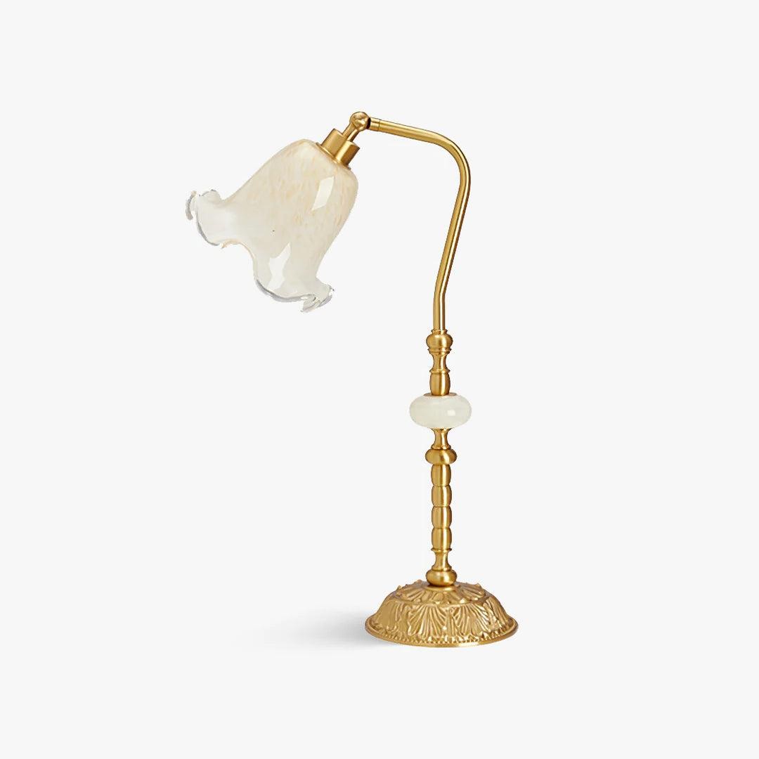 Classic Stylish White Tulip Brass Table Lamp M07