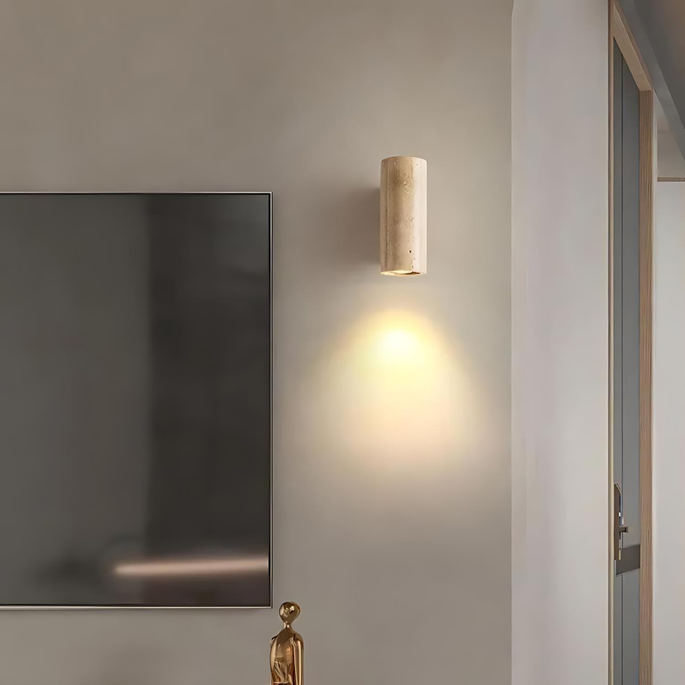 Wabi-Sabi Aura Travertine Wall Light D798