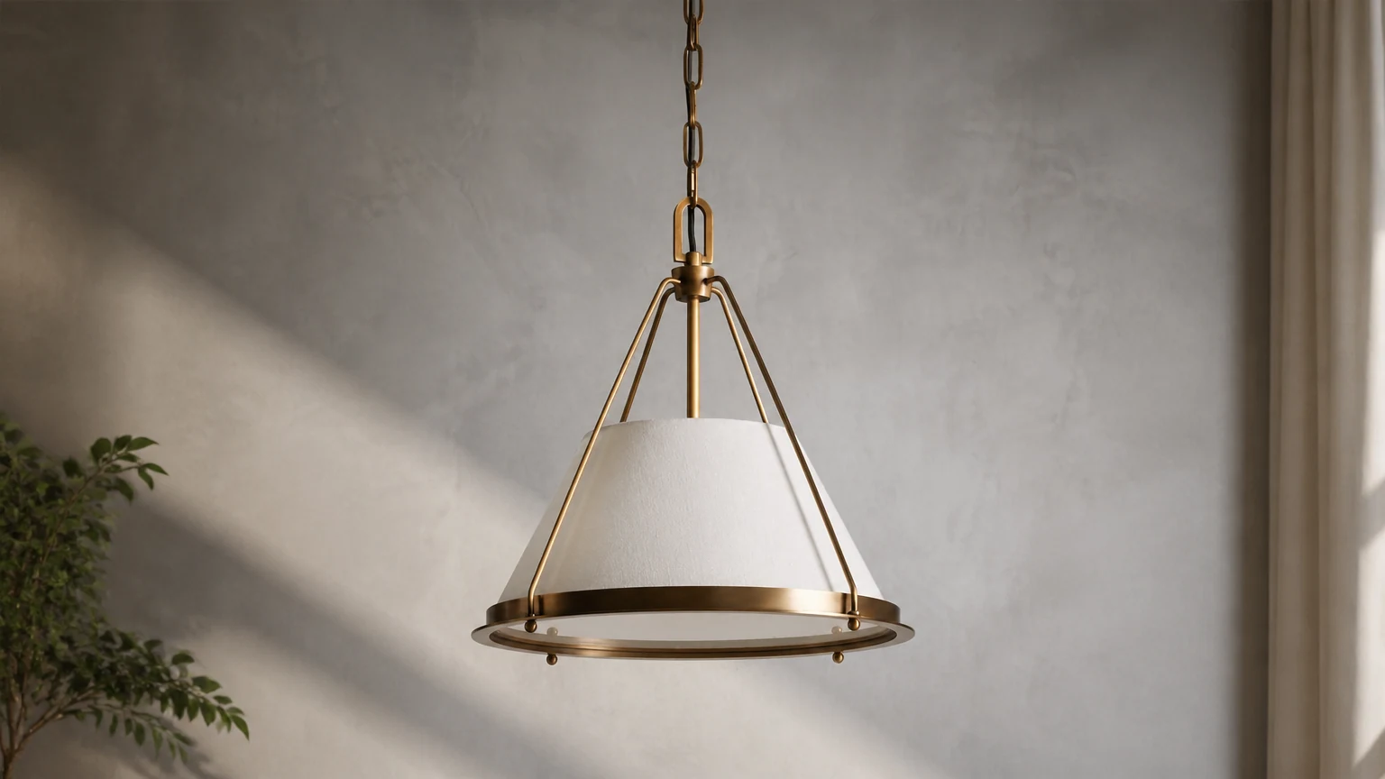 Lampa wisząca Shelton D537 pokazana w ciepłym pomieszczeniu