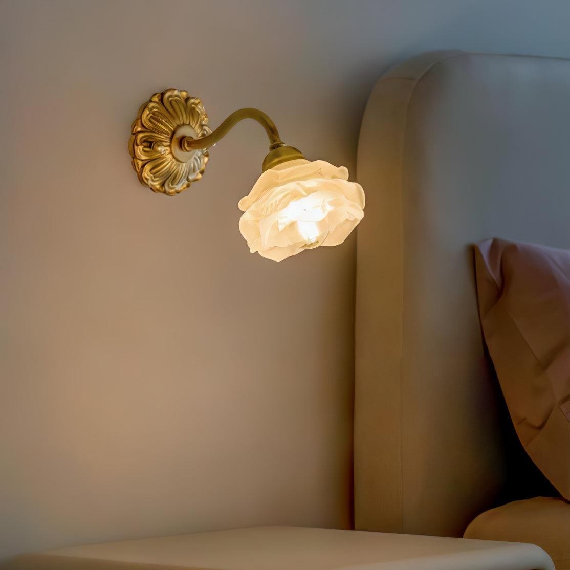 Brass Rose Wall Light M403