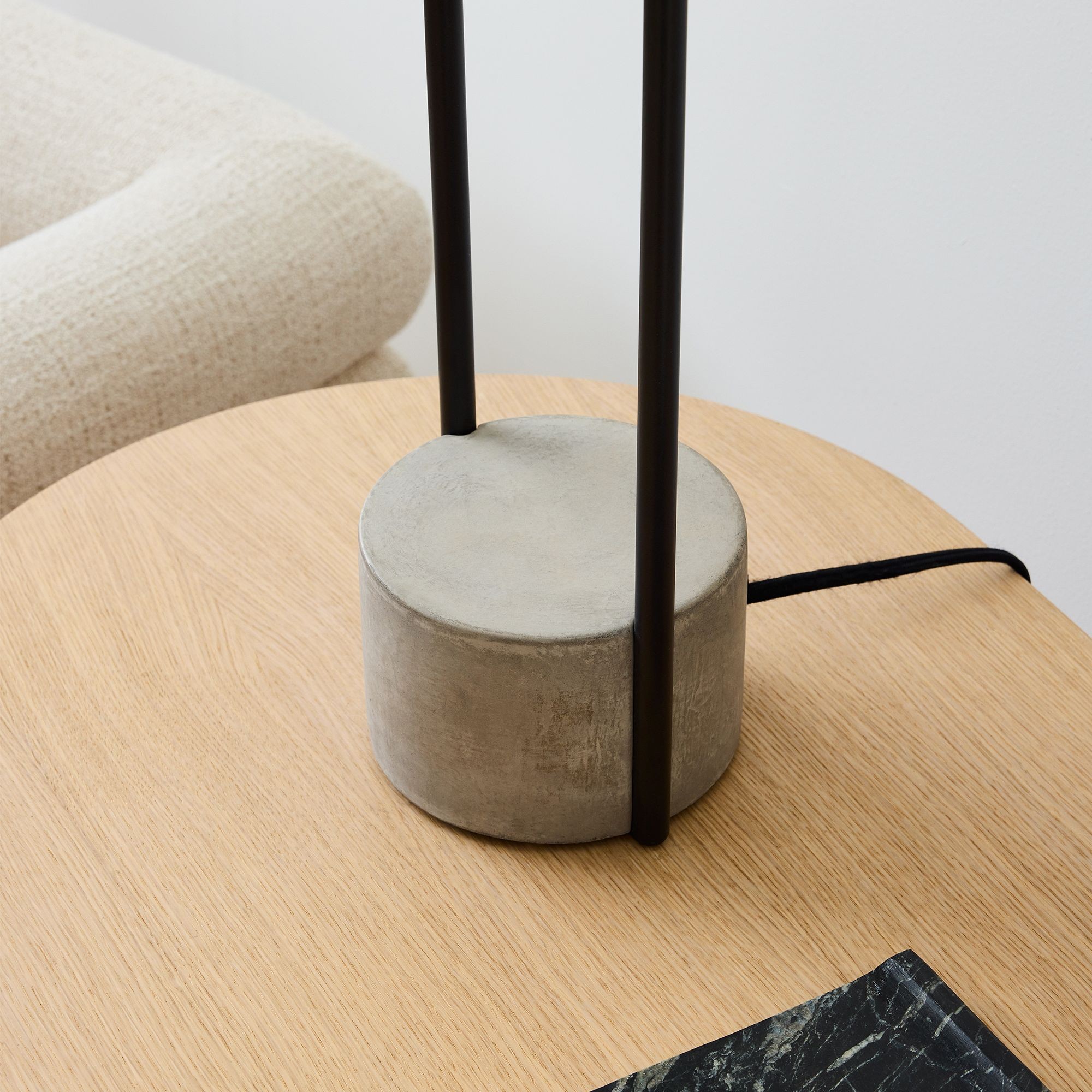 Luma Minimalist Industrial Table Lamp and Floor Lamp - Metal Frame with Soft Fabric Shade T630
