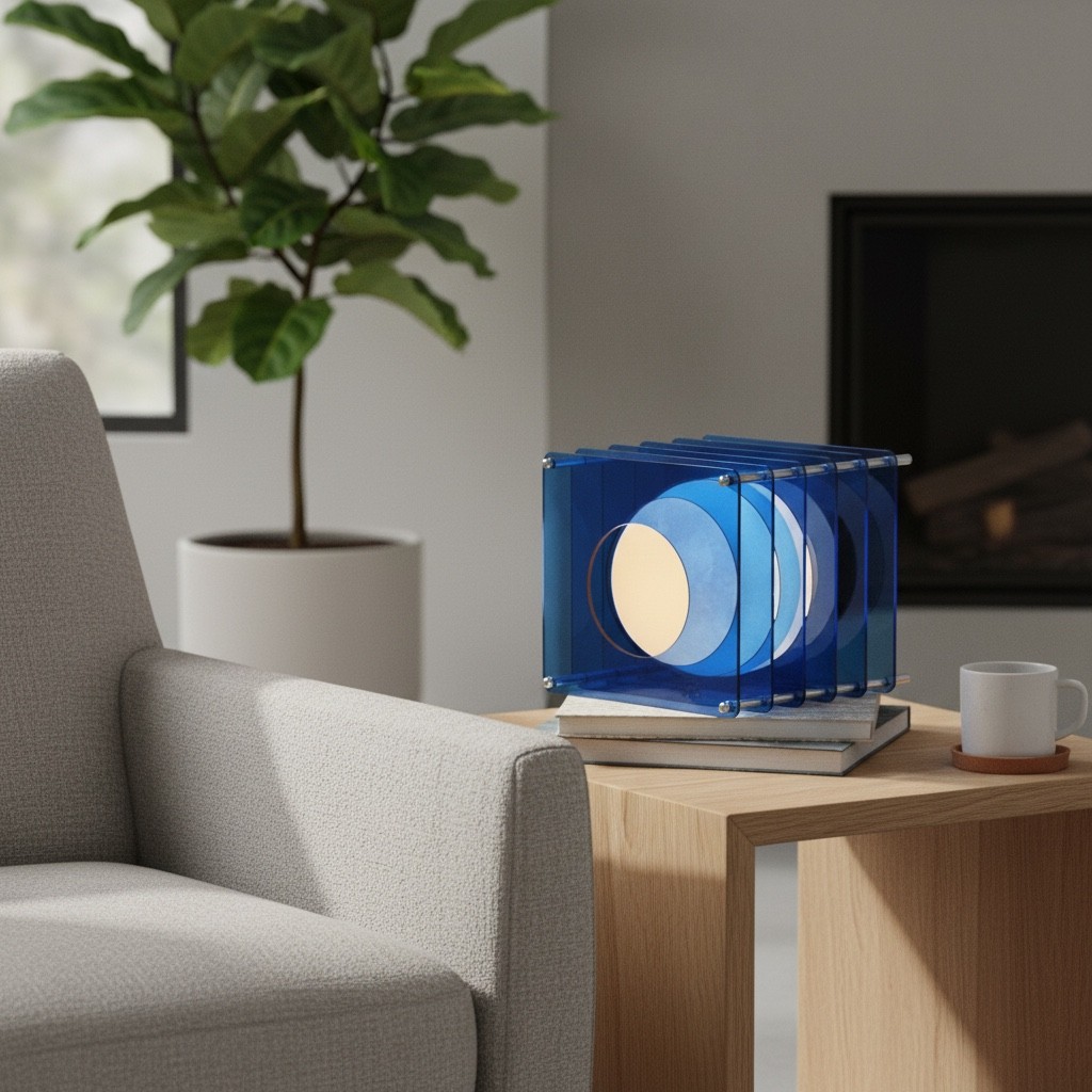 Afterglow Series Moon Cube Geometric Sphere Table Lamp - Modern Style Bedroom Decor T501