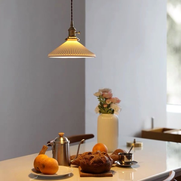 Modern Pleated Ceramic Pendant Light S122