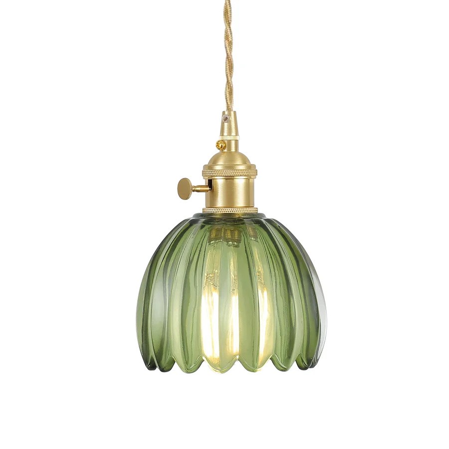 Japanese Retro Glass Flower Pendant Light S28